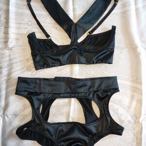 Agent Provocateur Shandy Brief & Open Bra Set, Black, Size AP3